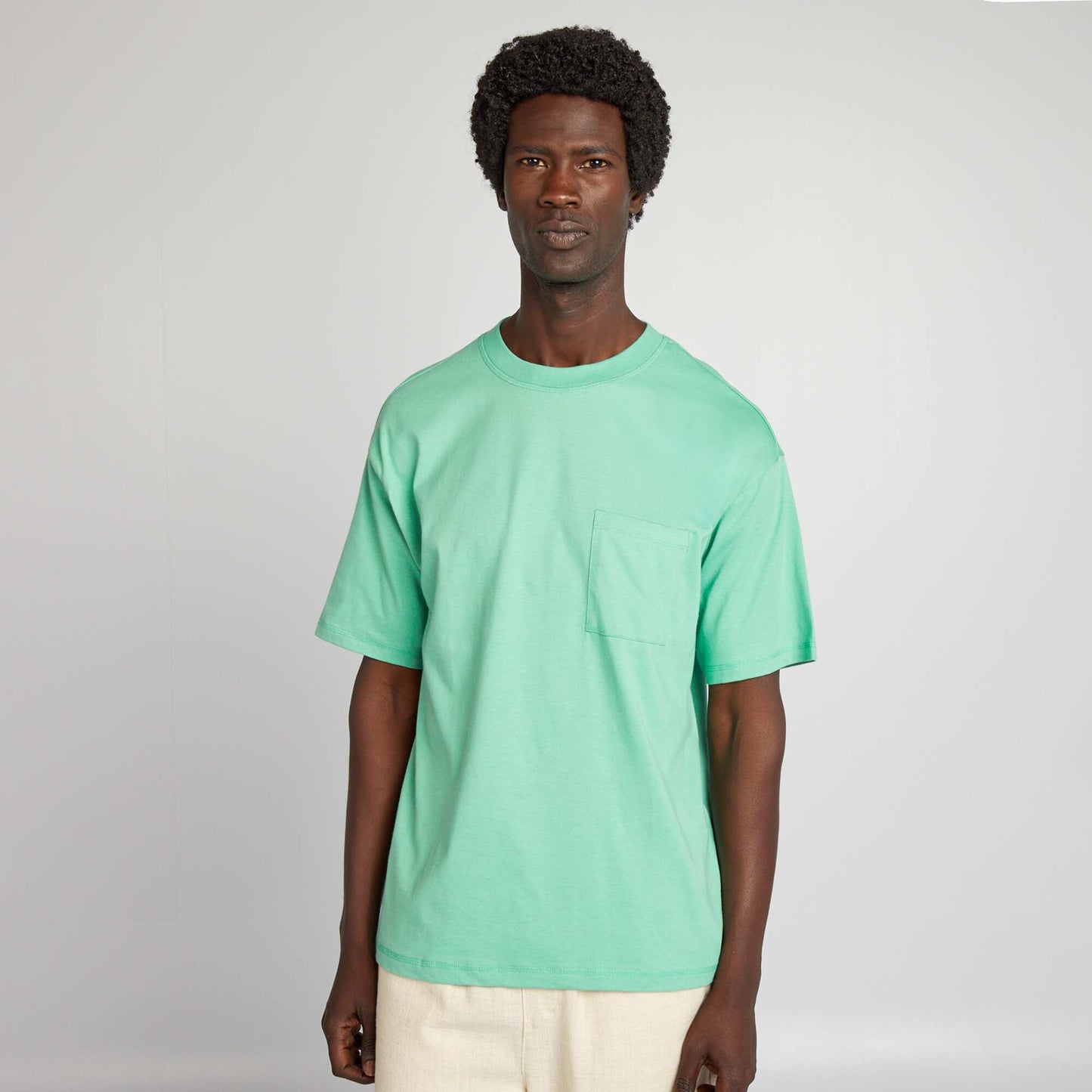 Tee-shirt uni coupe large vert menthe