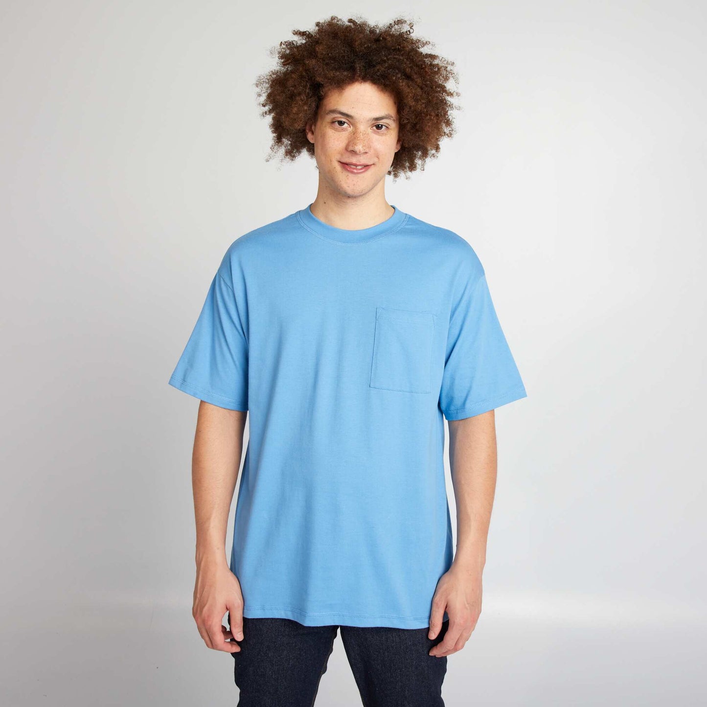 Tee-shirt uni coupe large Bleu