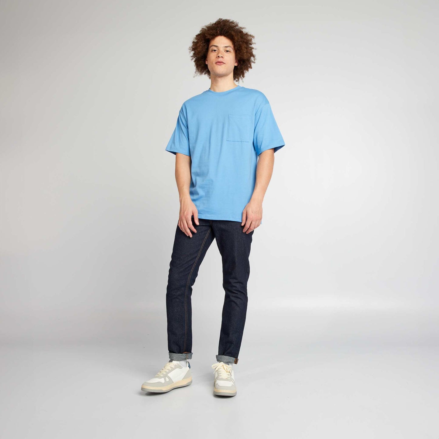 Tee-shirt uni coupe large Bleu