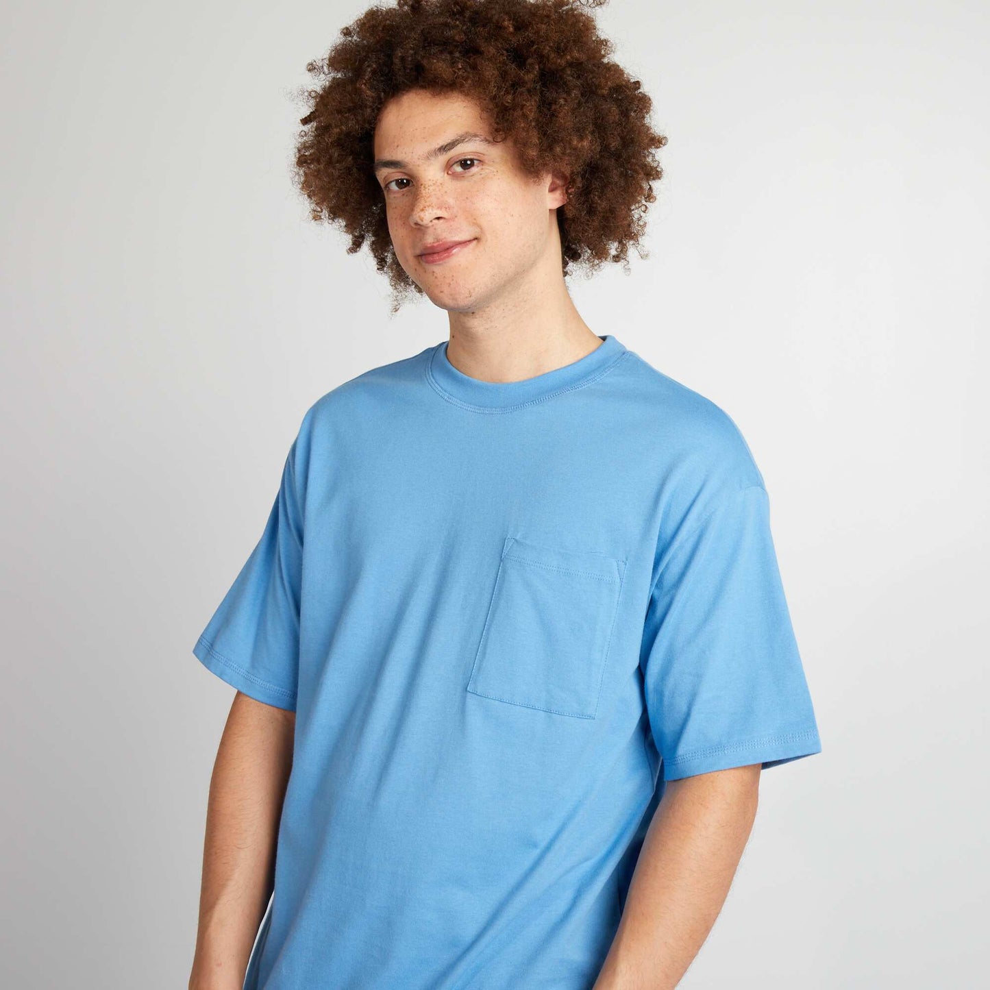 Tee-shirt uni coupe large Bleu