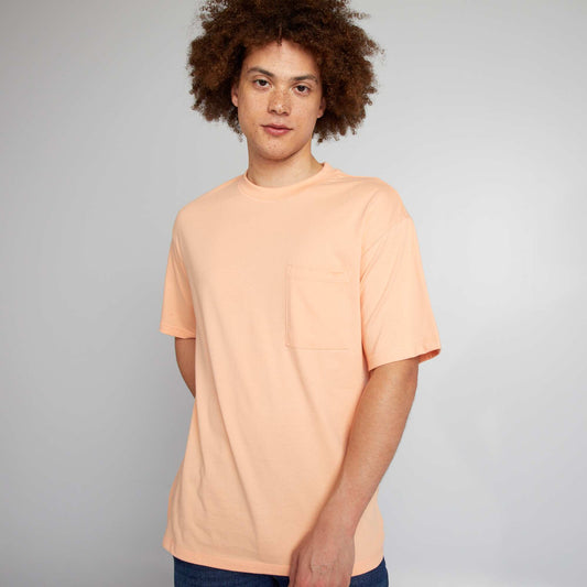 Tee-shirt uni coupe large Pêche