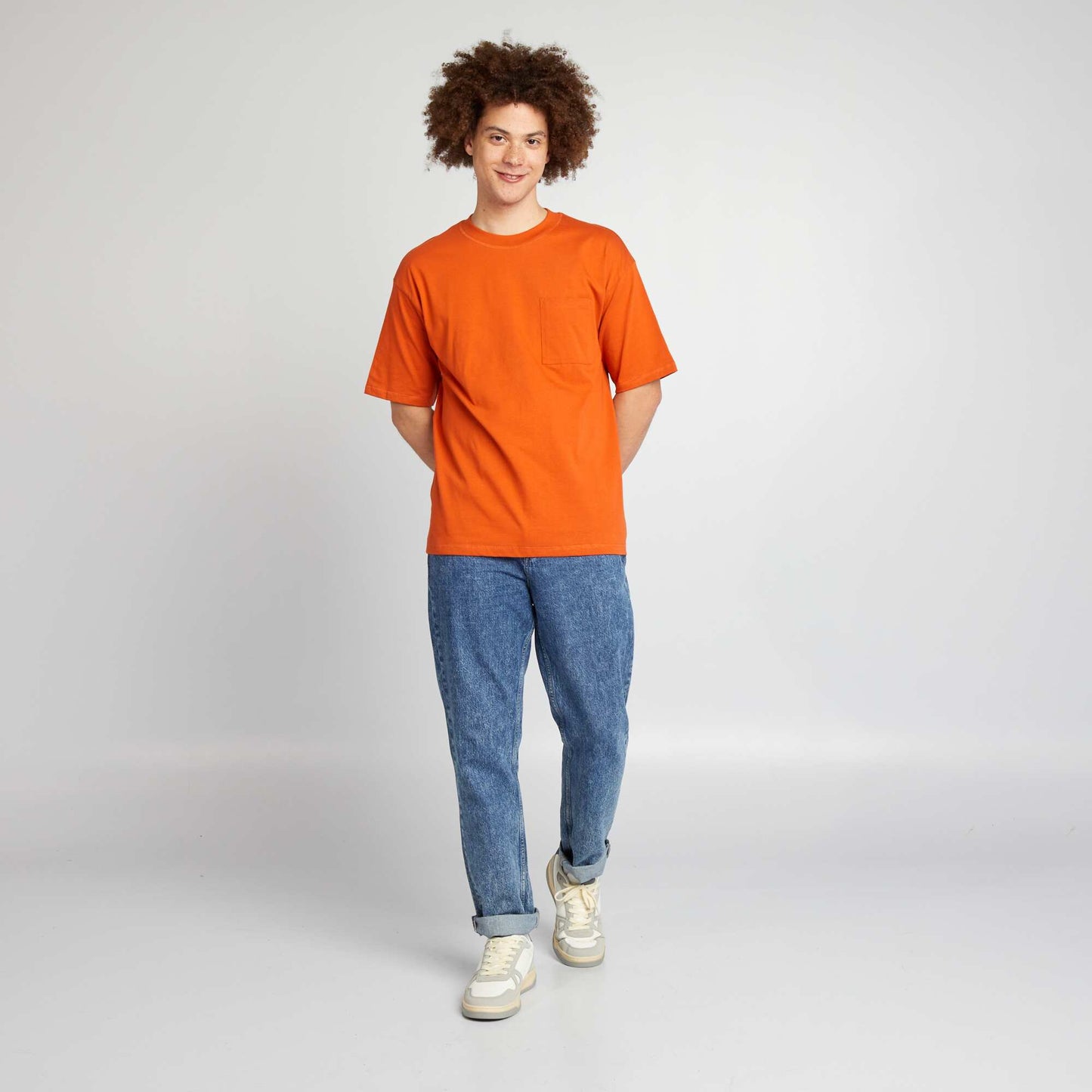 Tee-shirt uni coupe large orange