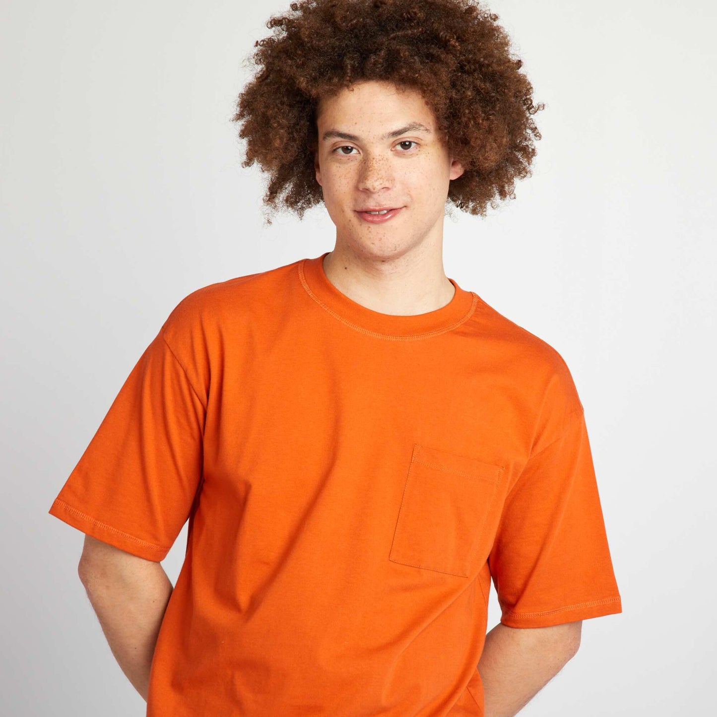 Tee-shirt uni coupe large orange