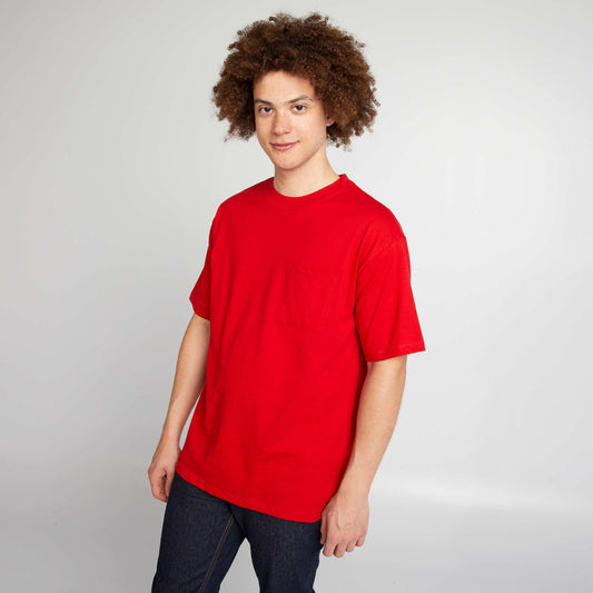 Tee-shirt uni coupe large Rouge