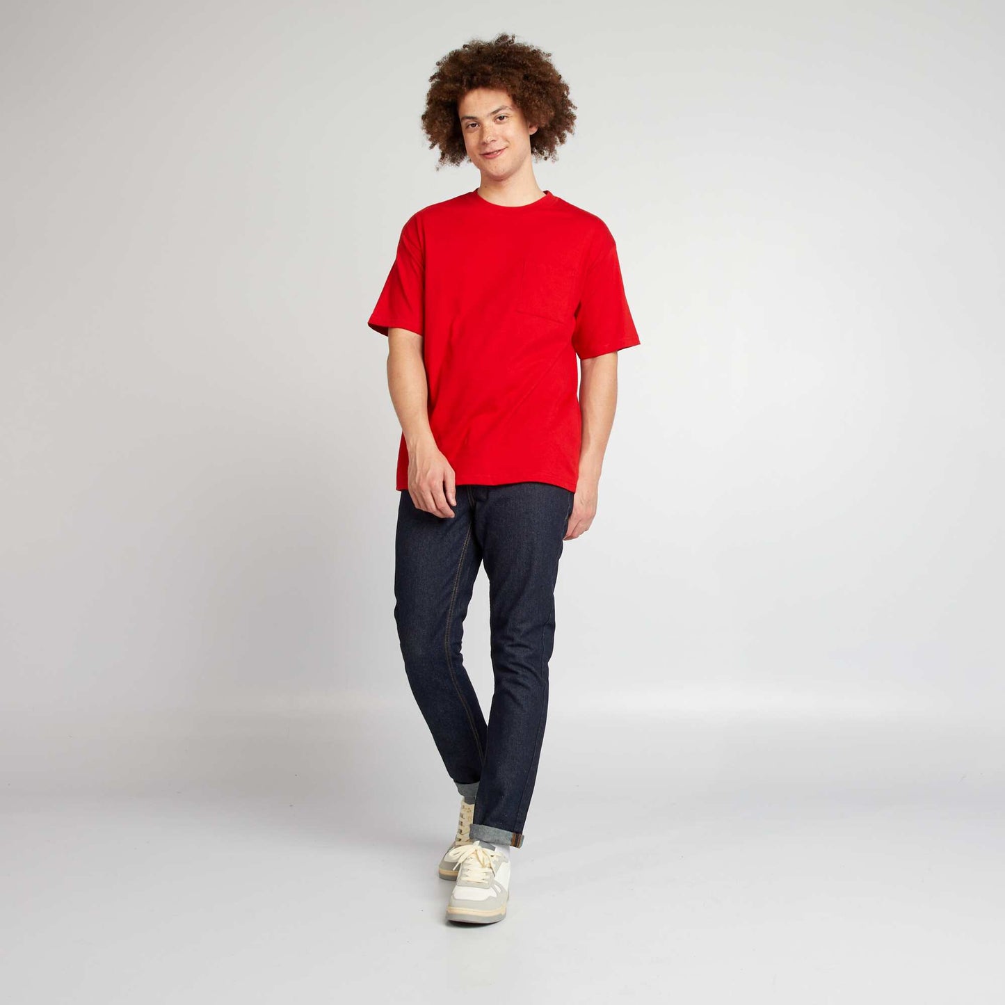 Tee-shirt uni coupe large Rouge