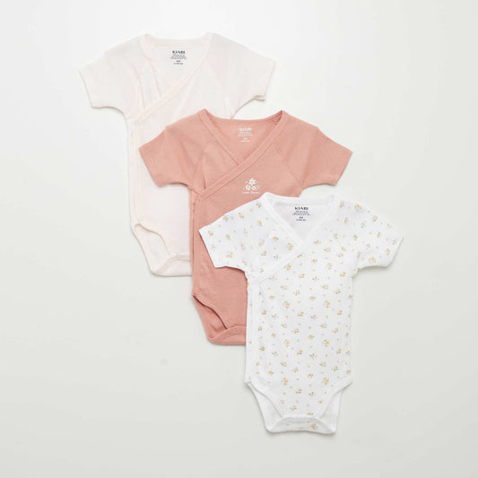 Lot de 3 bodies fantaisie Rose pâle