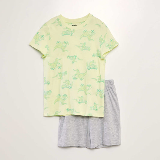 Pyjama court  t-shirt + short - 2 pièces Vert