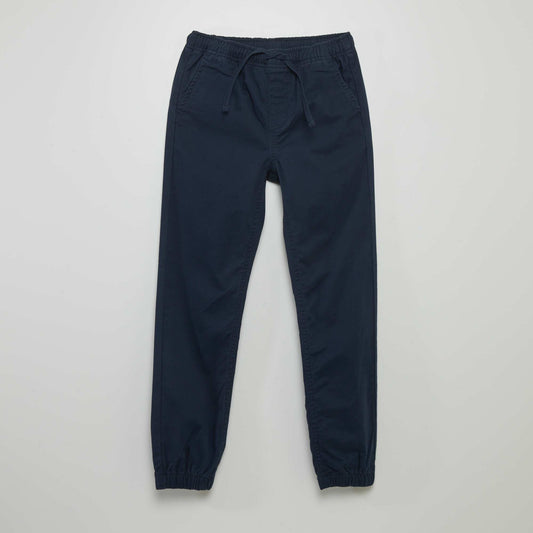 Pantalon jogger avec taille élastiquée bleu marine