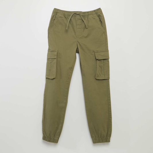 Pantalon stretch multipoches Vert