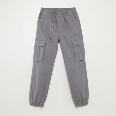 Pantalon stretch multipoches Gris lune