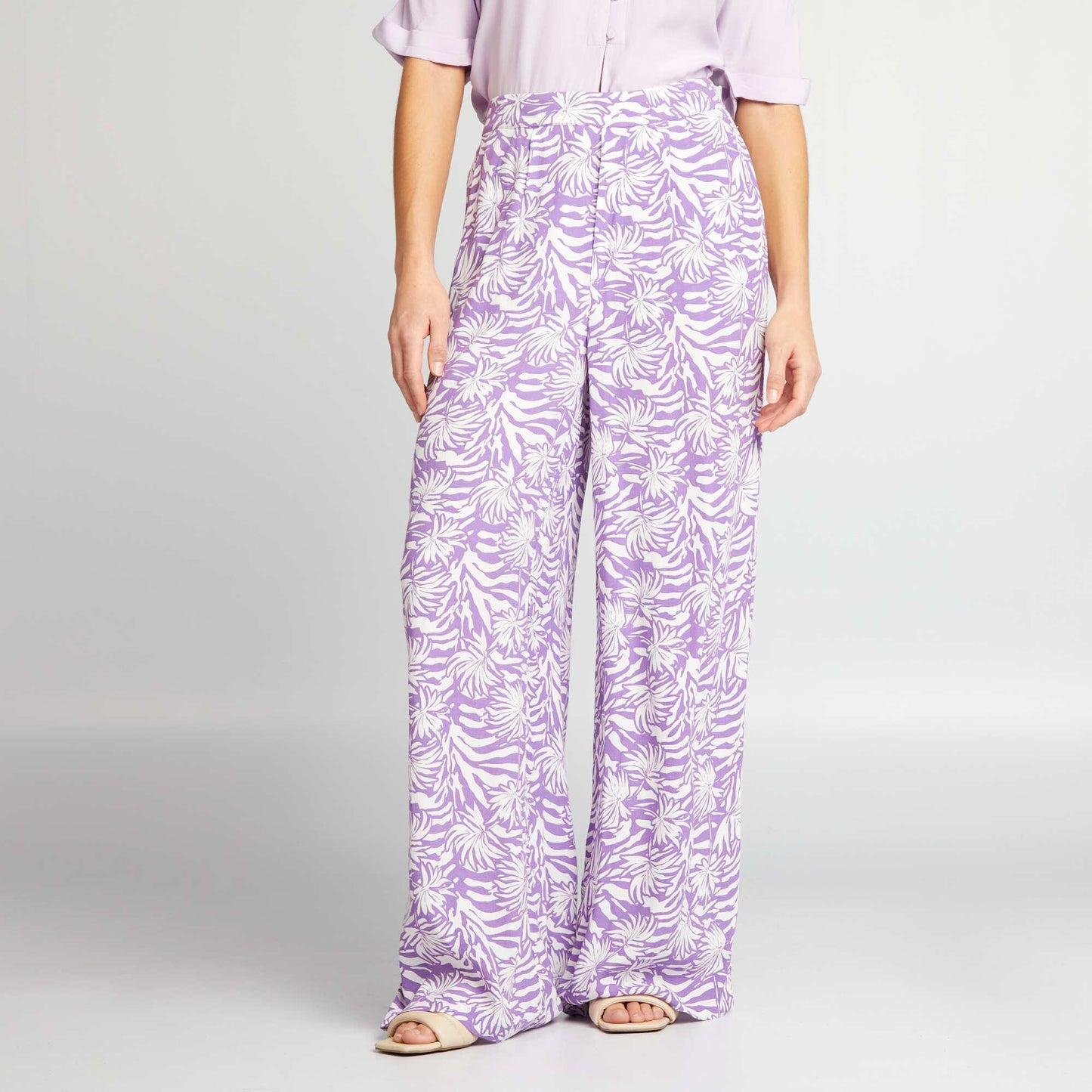 Pantalon large en crêpe Violet