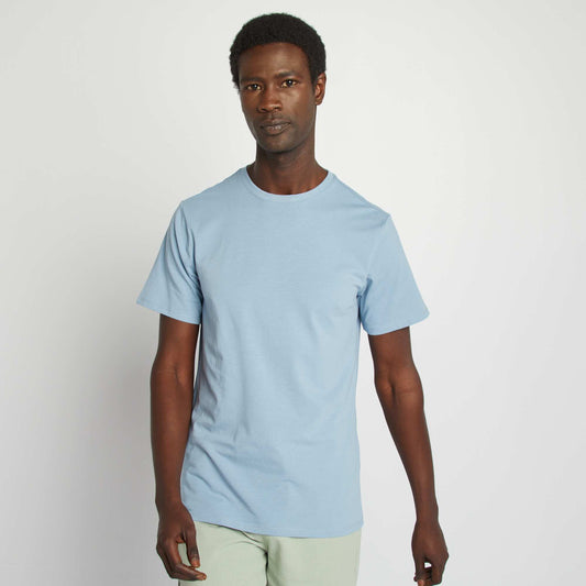 Tee-shirt uni - Slim fit BLEU