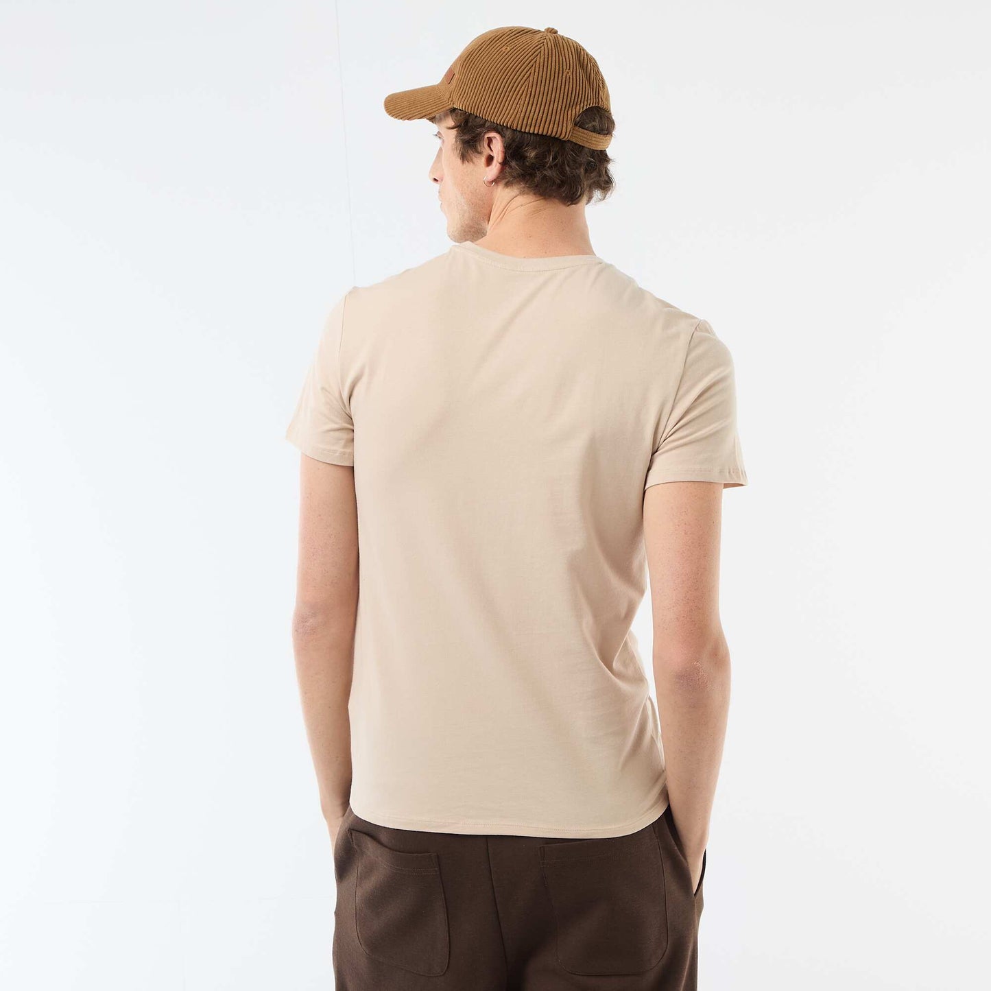 Tee-shirt uni - Slim fit BEIGE