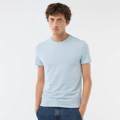 Tee-shirt uni - Slim fit BLEU