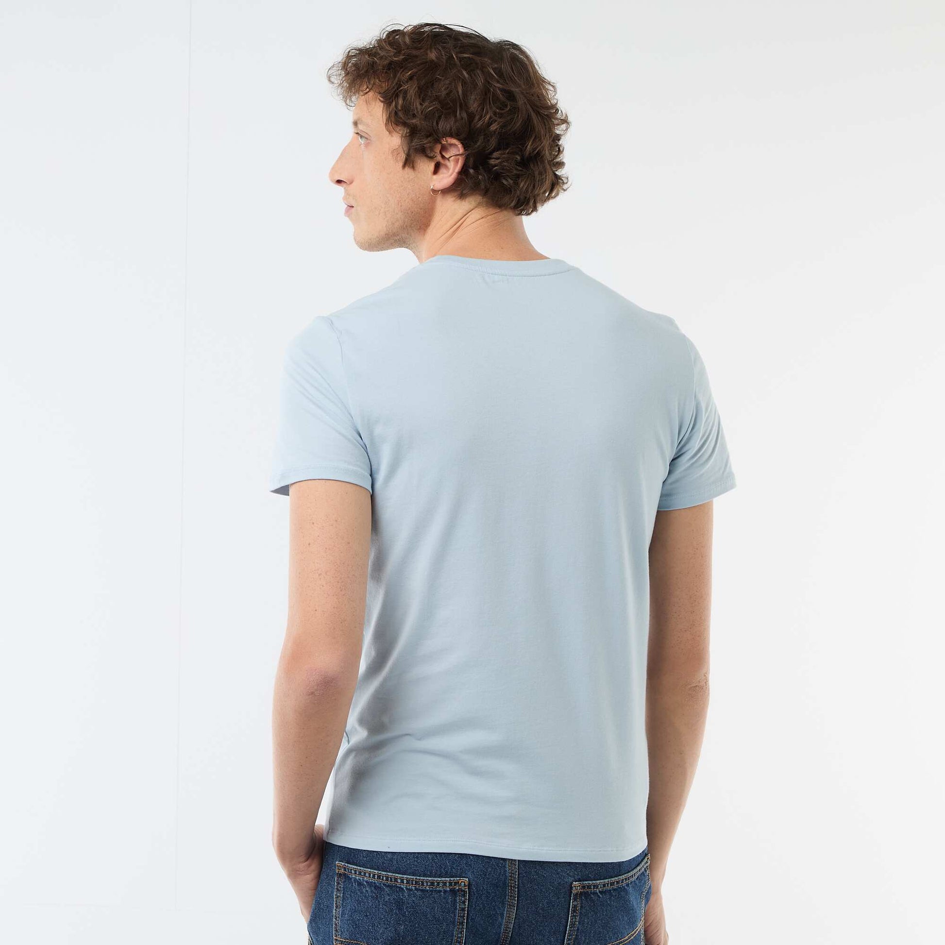 Tee-shirt uni - Slim fit BLEU