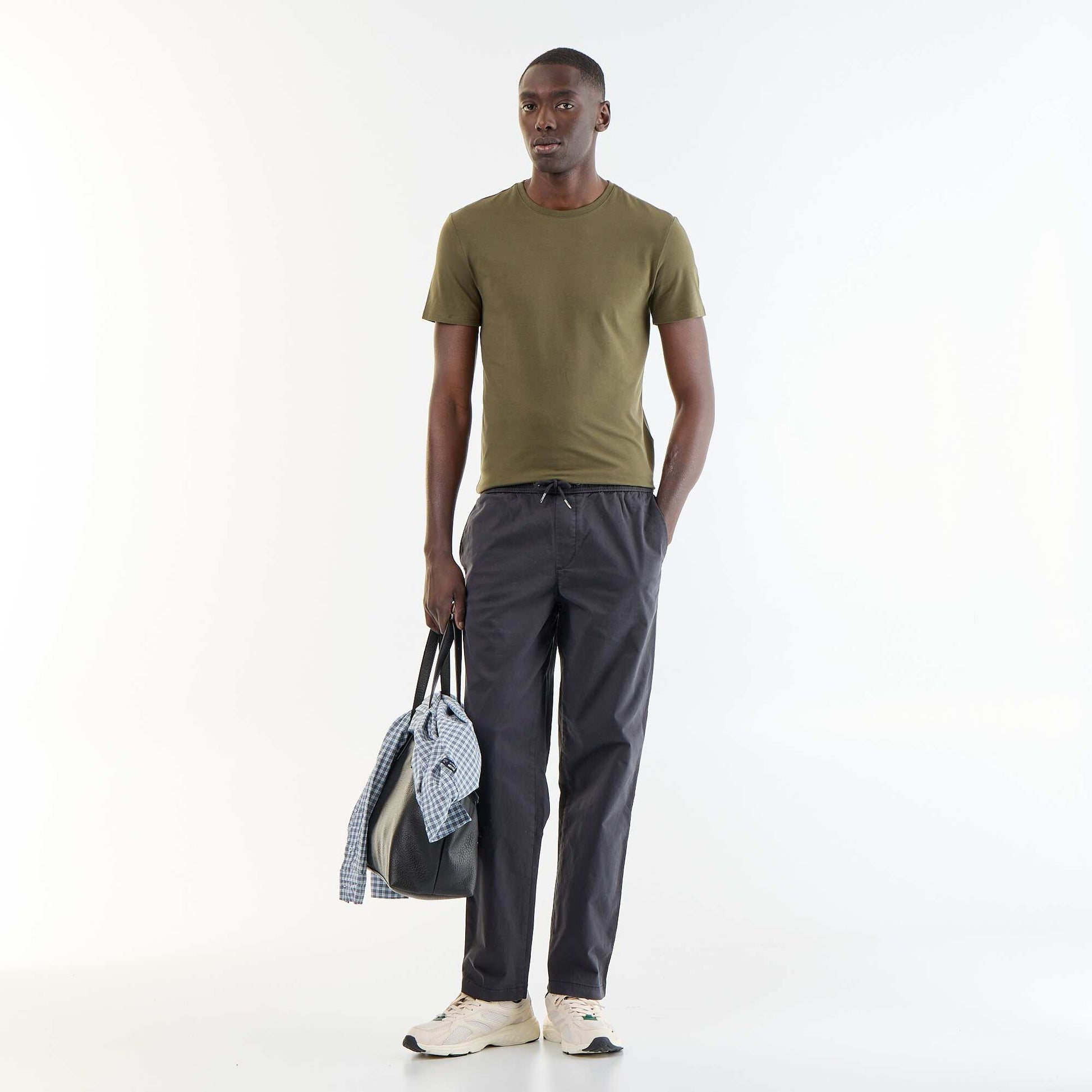 T-shirt homme en coton biologique coupe slim GRIS