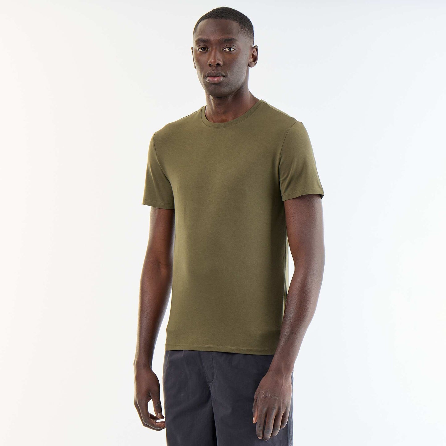 T-shirt homme en coton biologique coupe slim GRIS