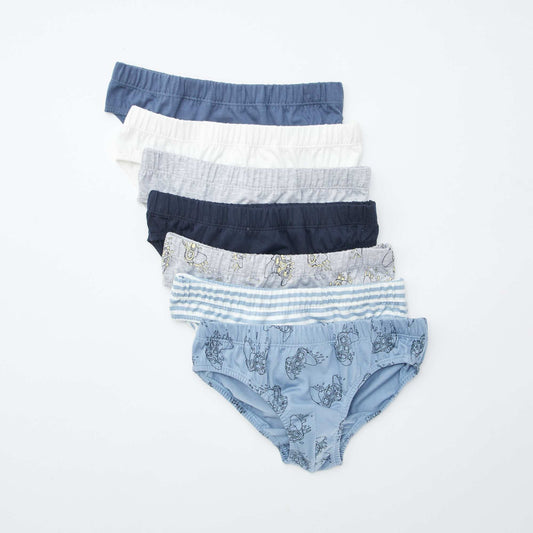Lot de 7 slips imprimés GRIS
