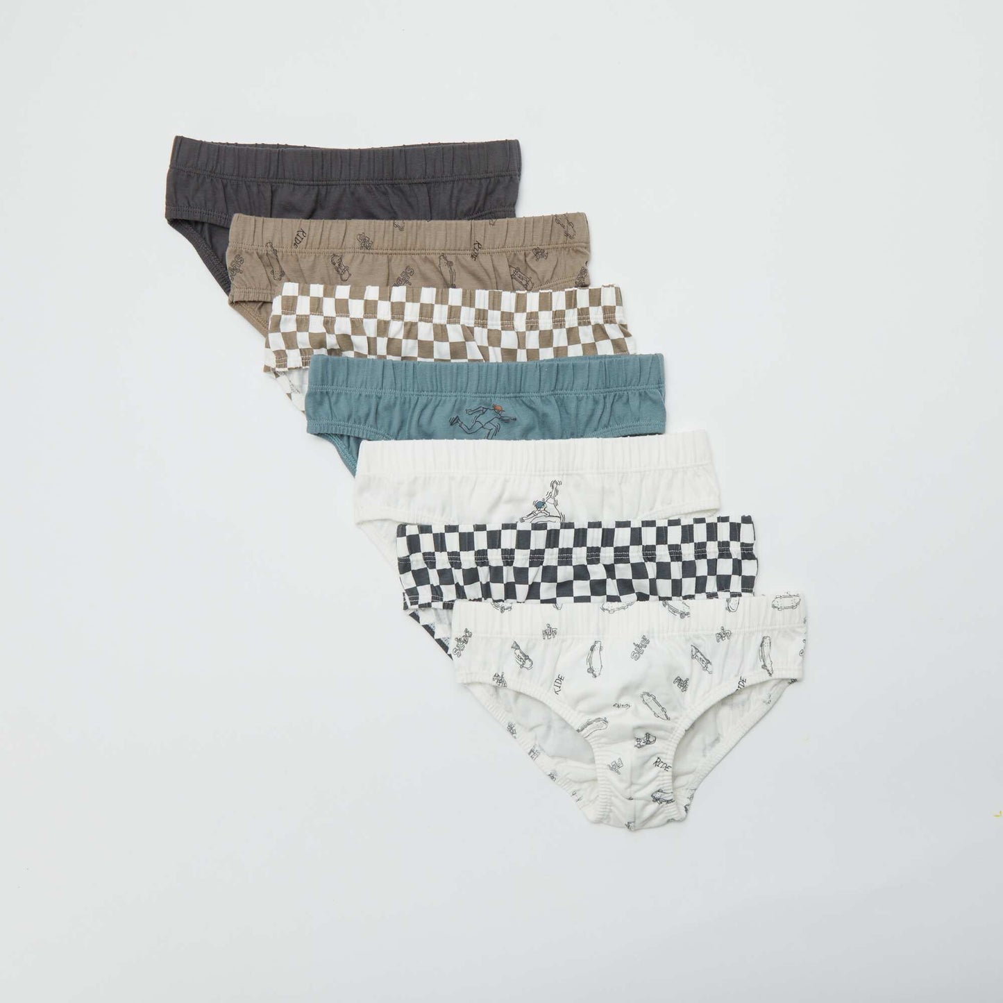 Lot de 7 slips imprimés BLANC