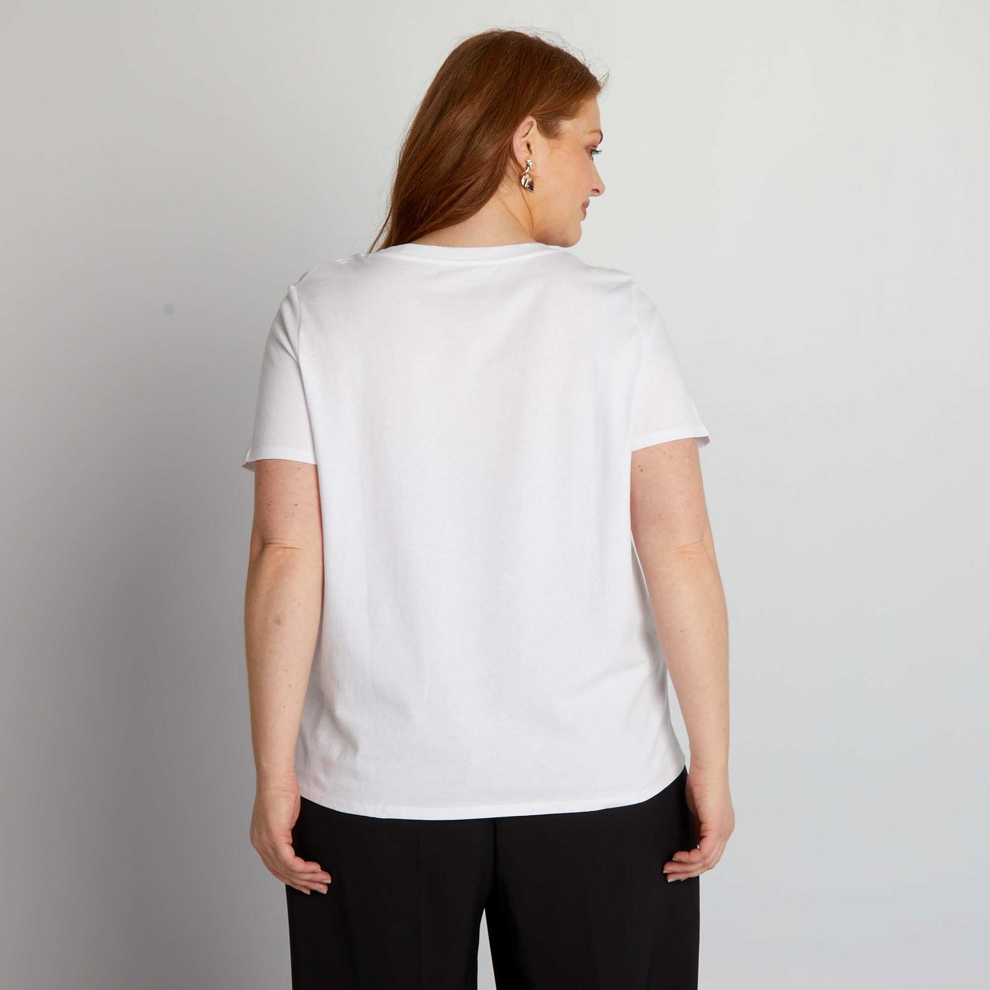 Tee-shirt en coton avec imprimé Blanc/noir