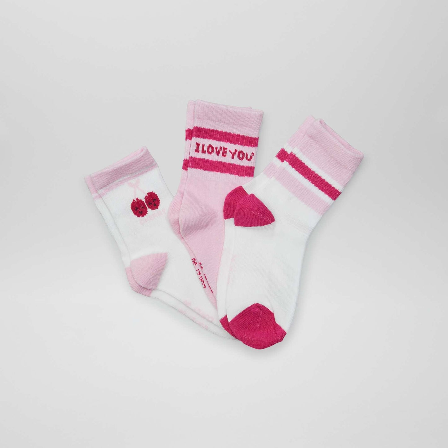 Lot de 3 paires de chaussettes Rose