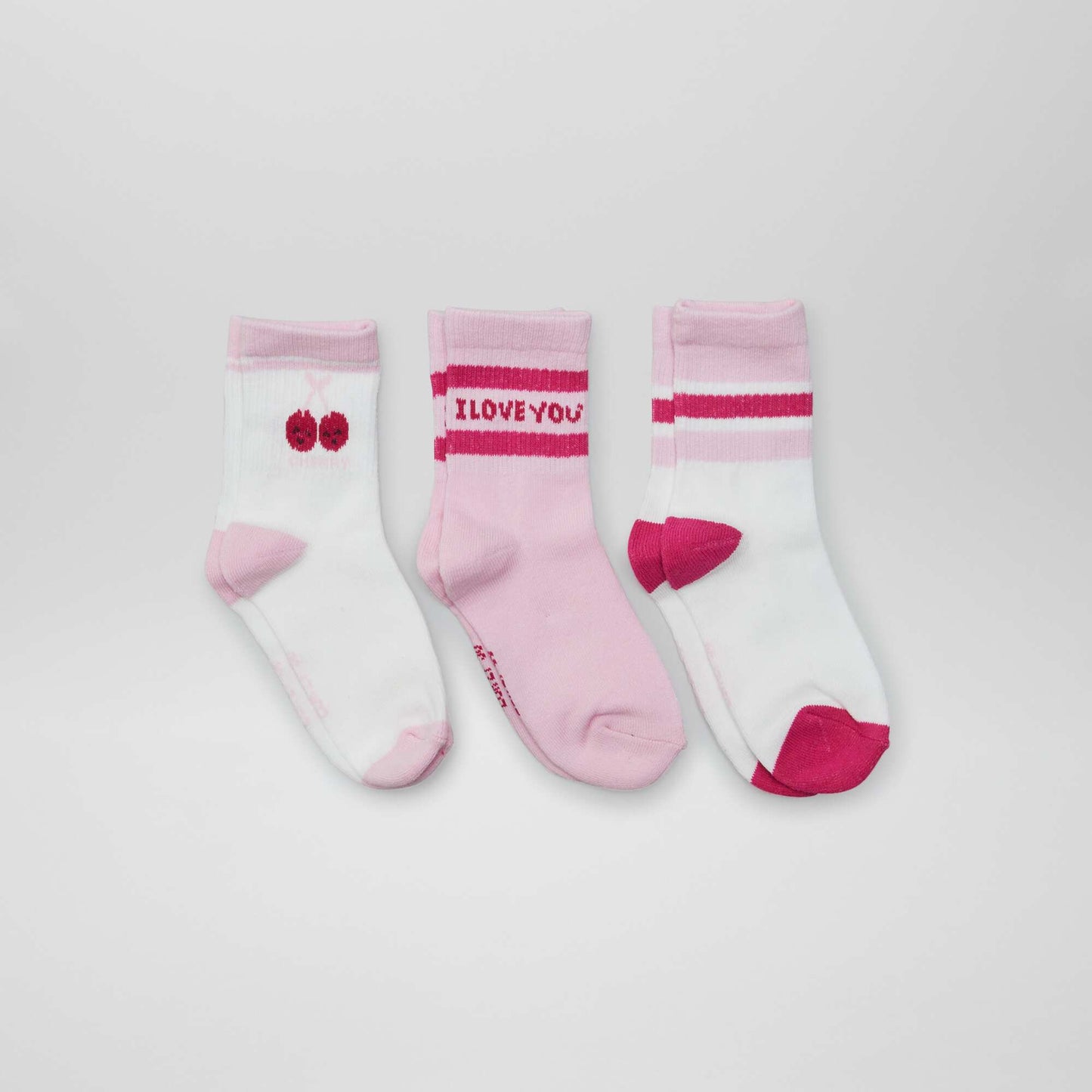 Lot de 3 paires de chaussettes Rose