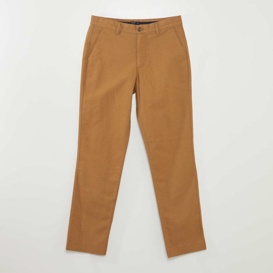 Pantalon chino droit Beige