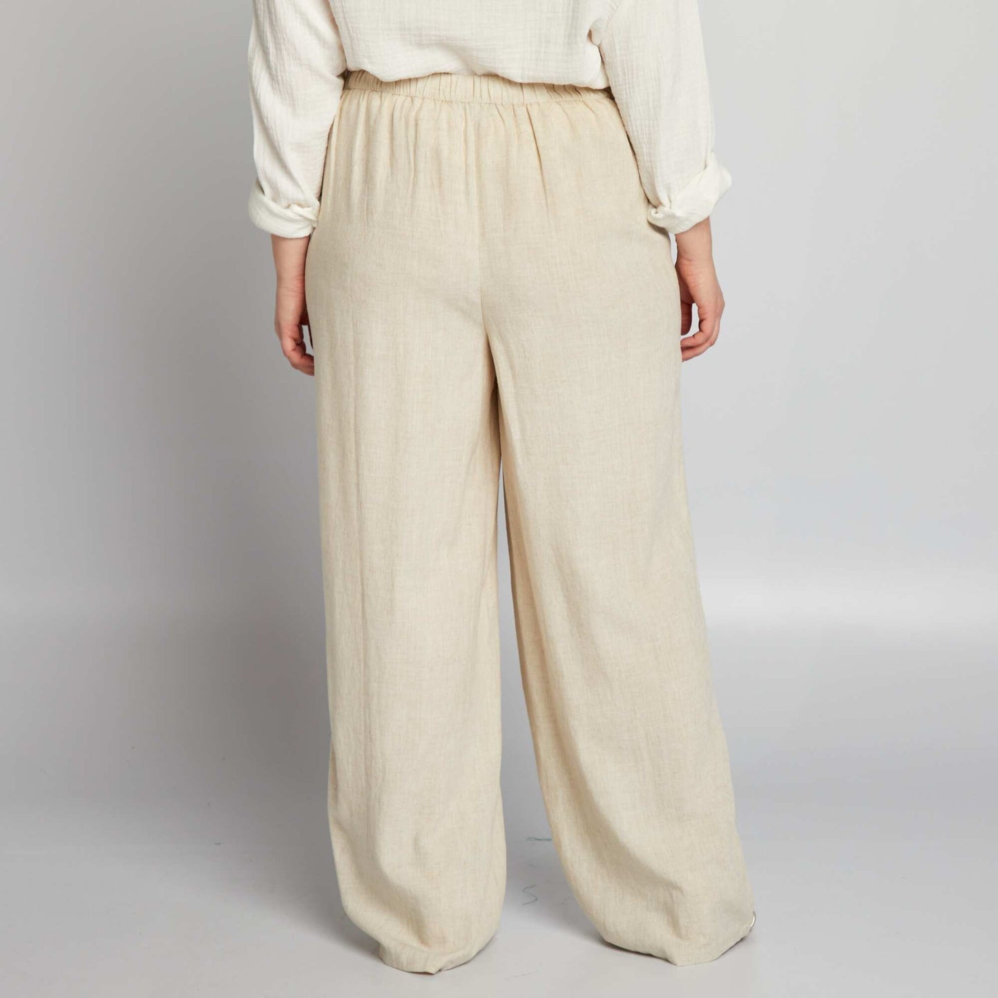 Pantalon large fluide BEIGE