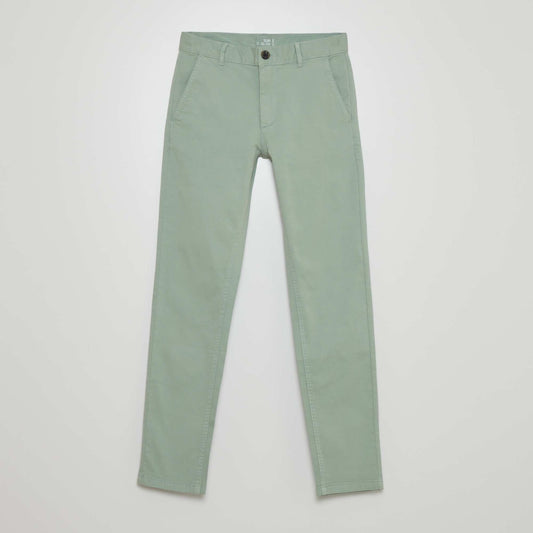 Pantalon chino slim - L32 Vert