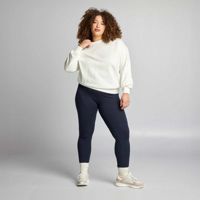 Legging long en coton bleu marine