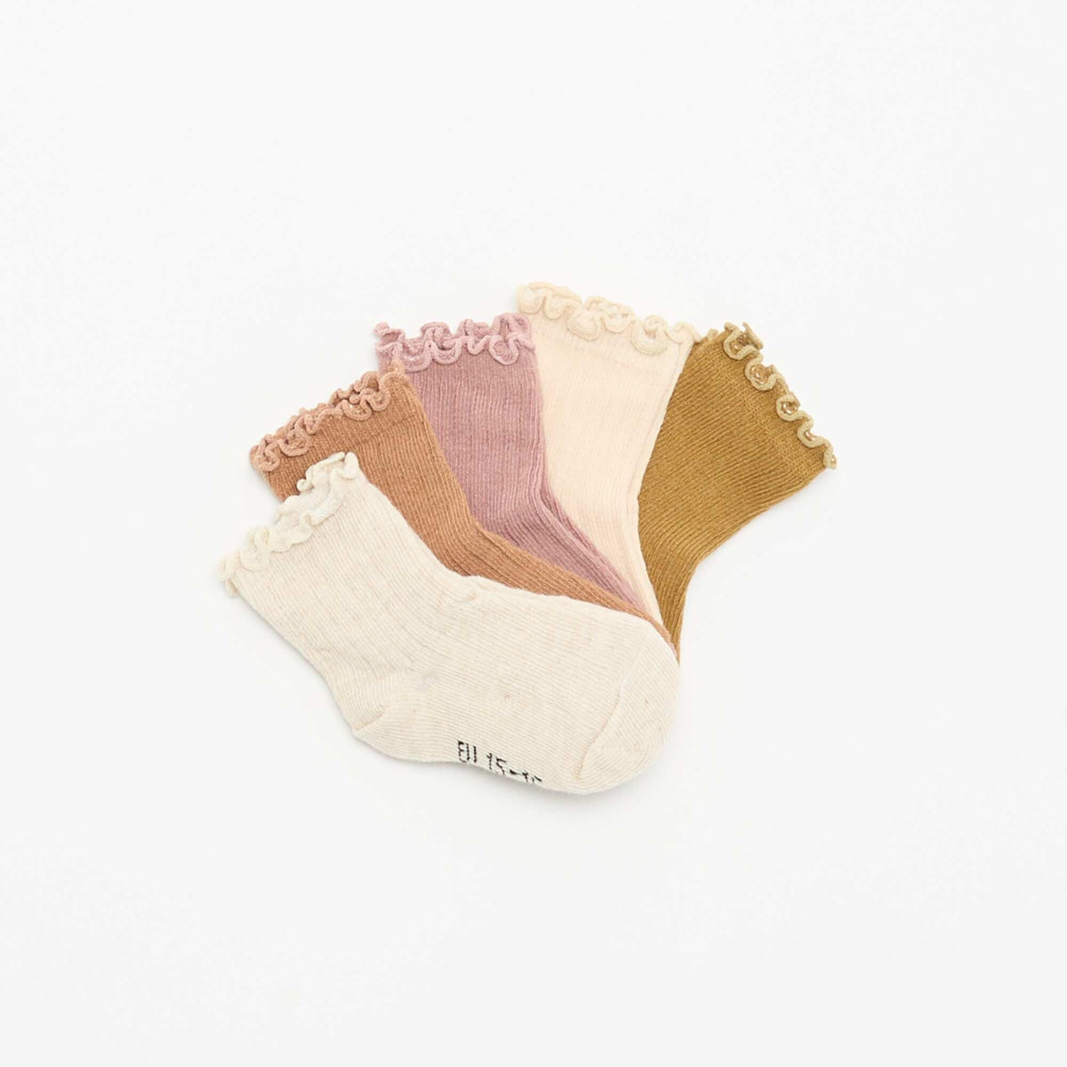 Lot de 5 chaussettes à volants BEIGE