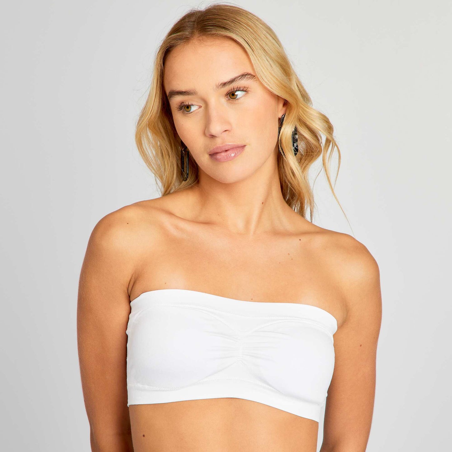 Soutien-gorge bandeau avec coques amovibles blanc