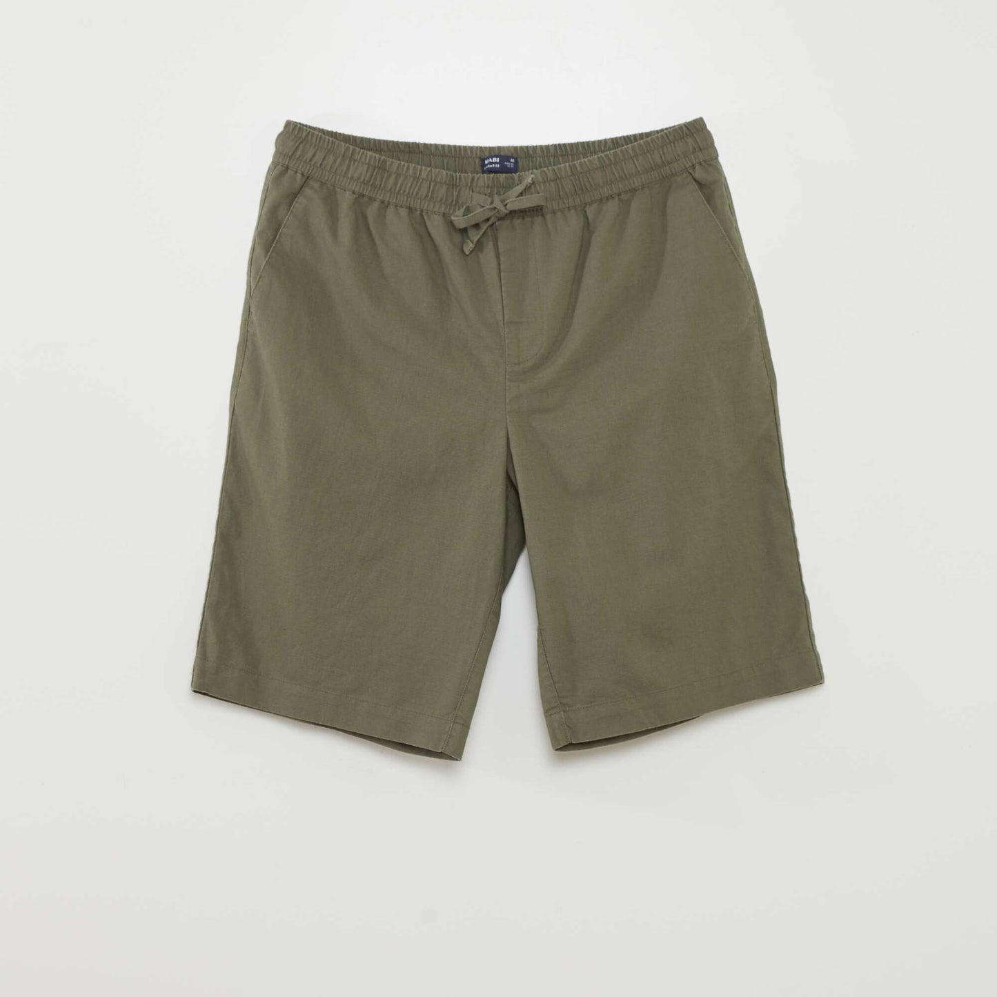 Bermuda chino large avec lin Vert