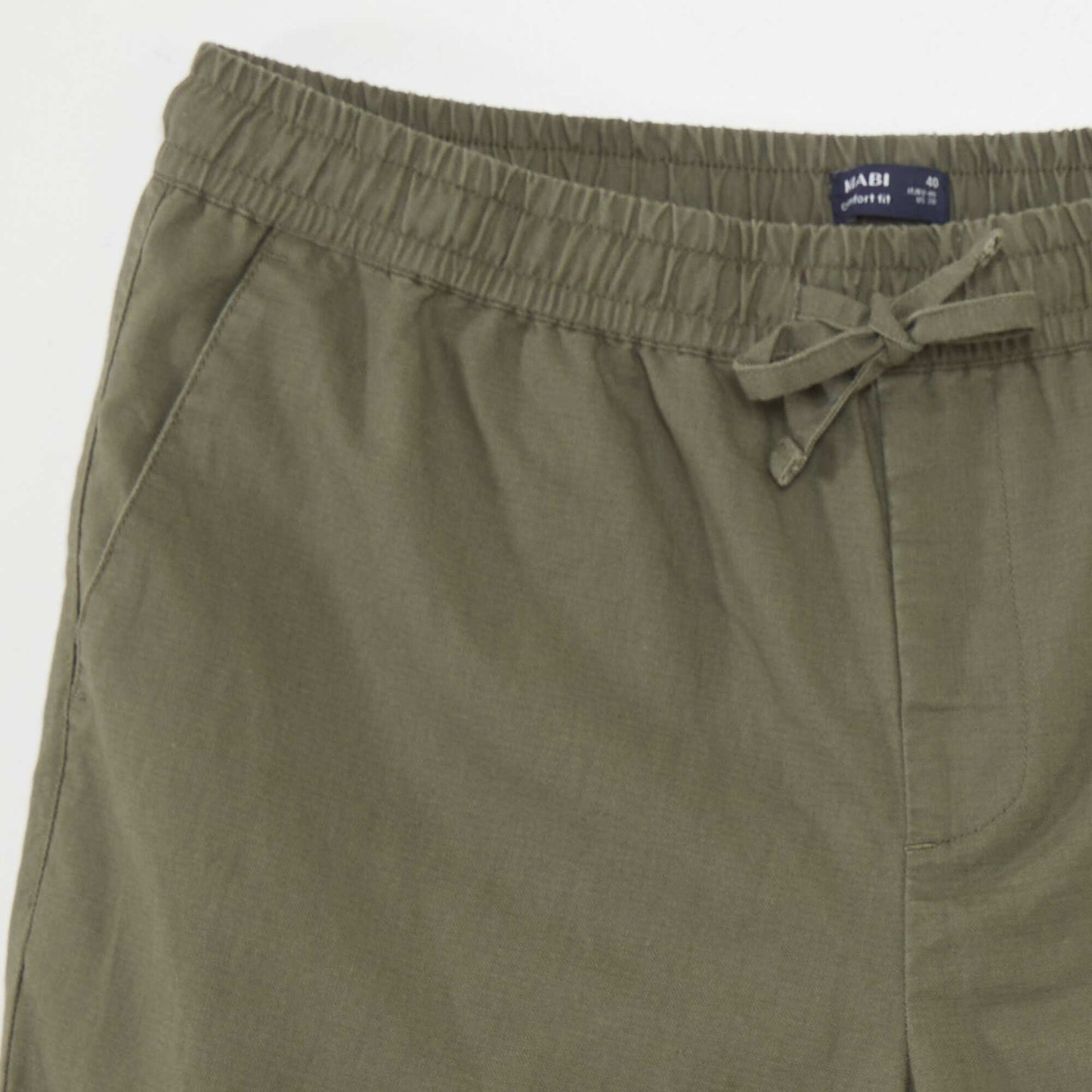 Bermuda chino large avec lin Vert