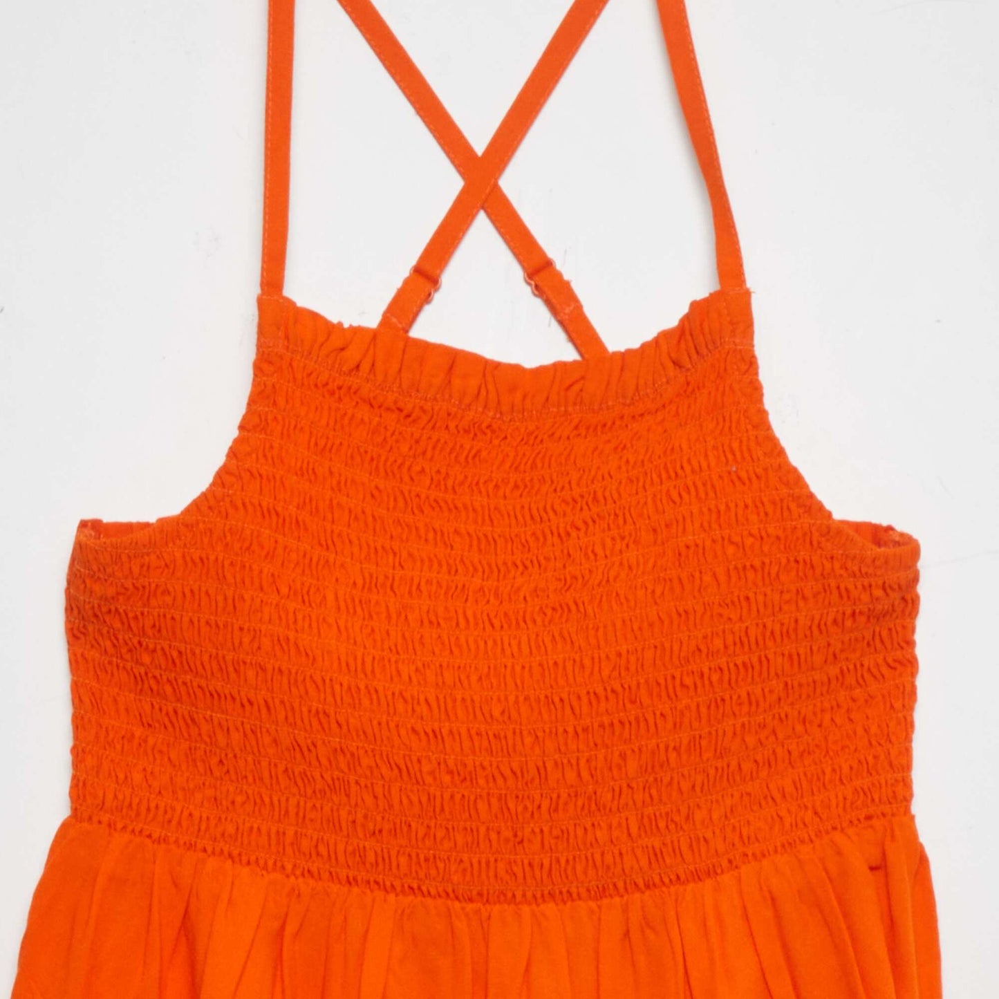 Robe avec fines bretelles Orange