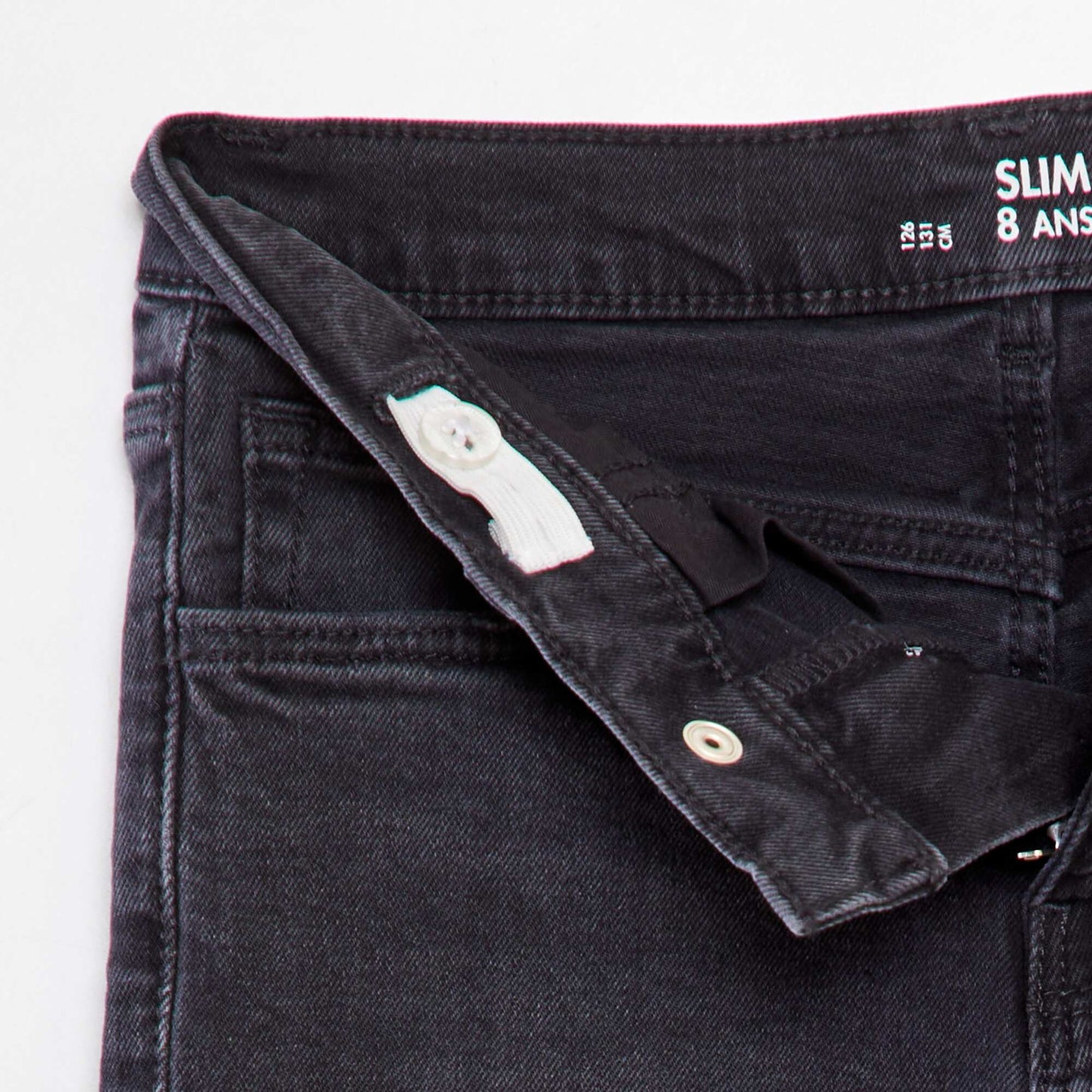 Jean slim taille ajustable Gris foncé