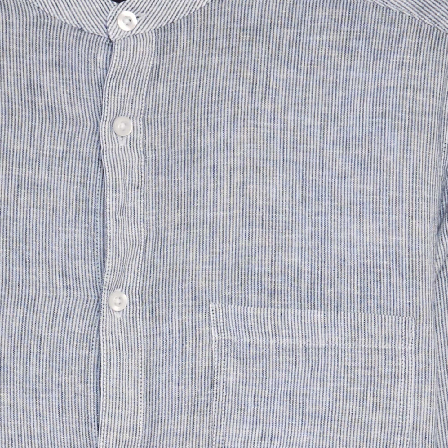 Chemise à col mao Bleu à rayures