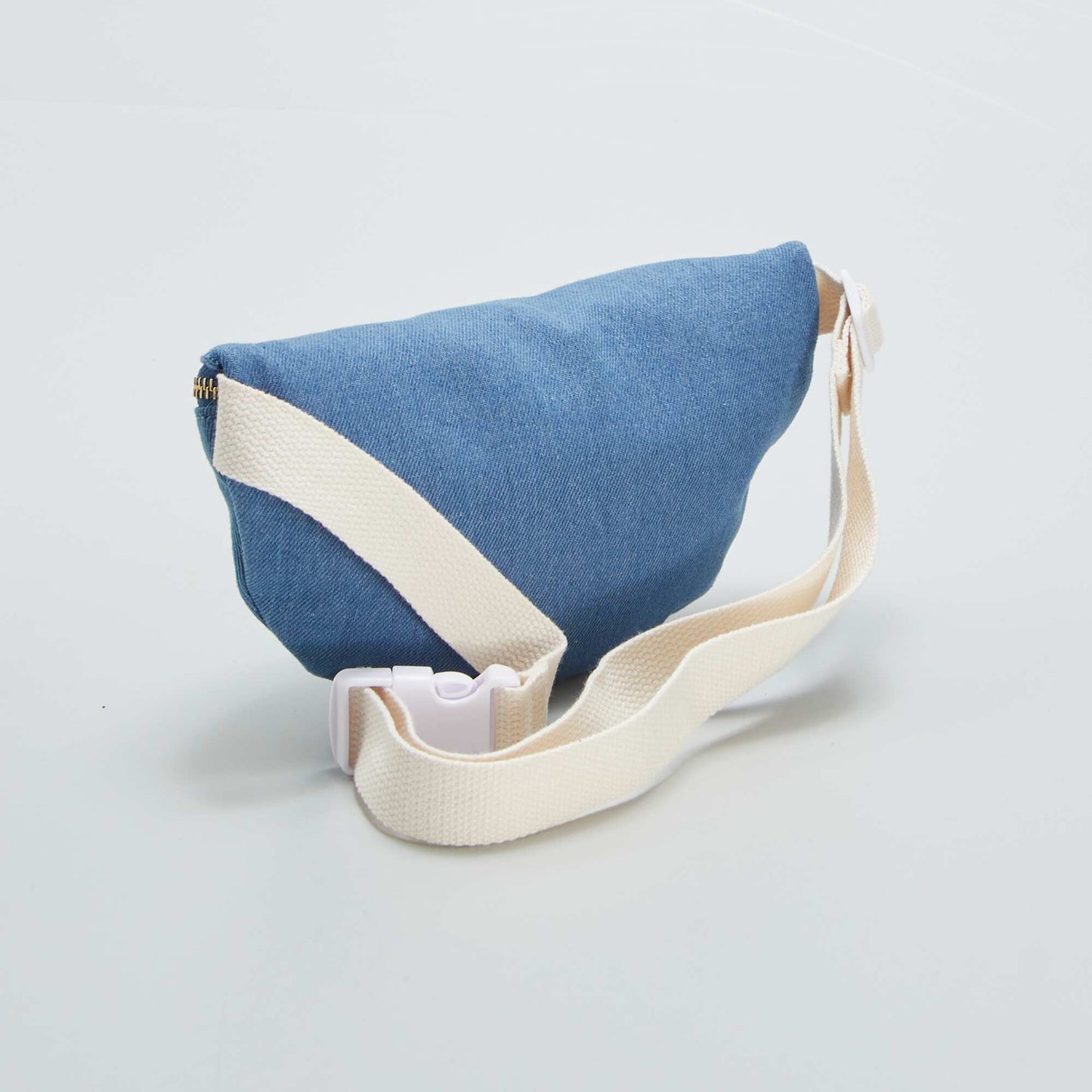 Sac banane en denim avec imprimé intérieur Bleu denim