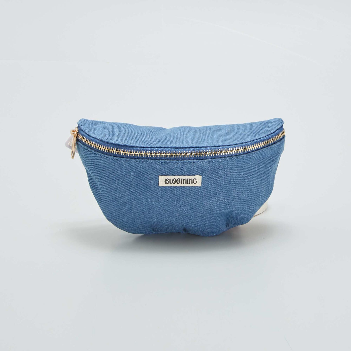 Sac banane en denim avec imprimé intérieur Bleu denim