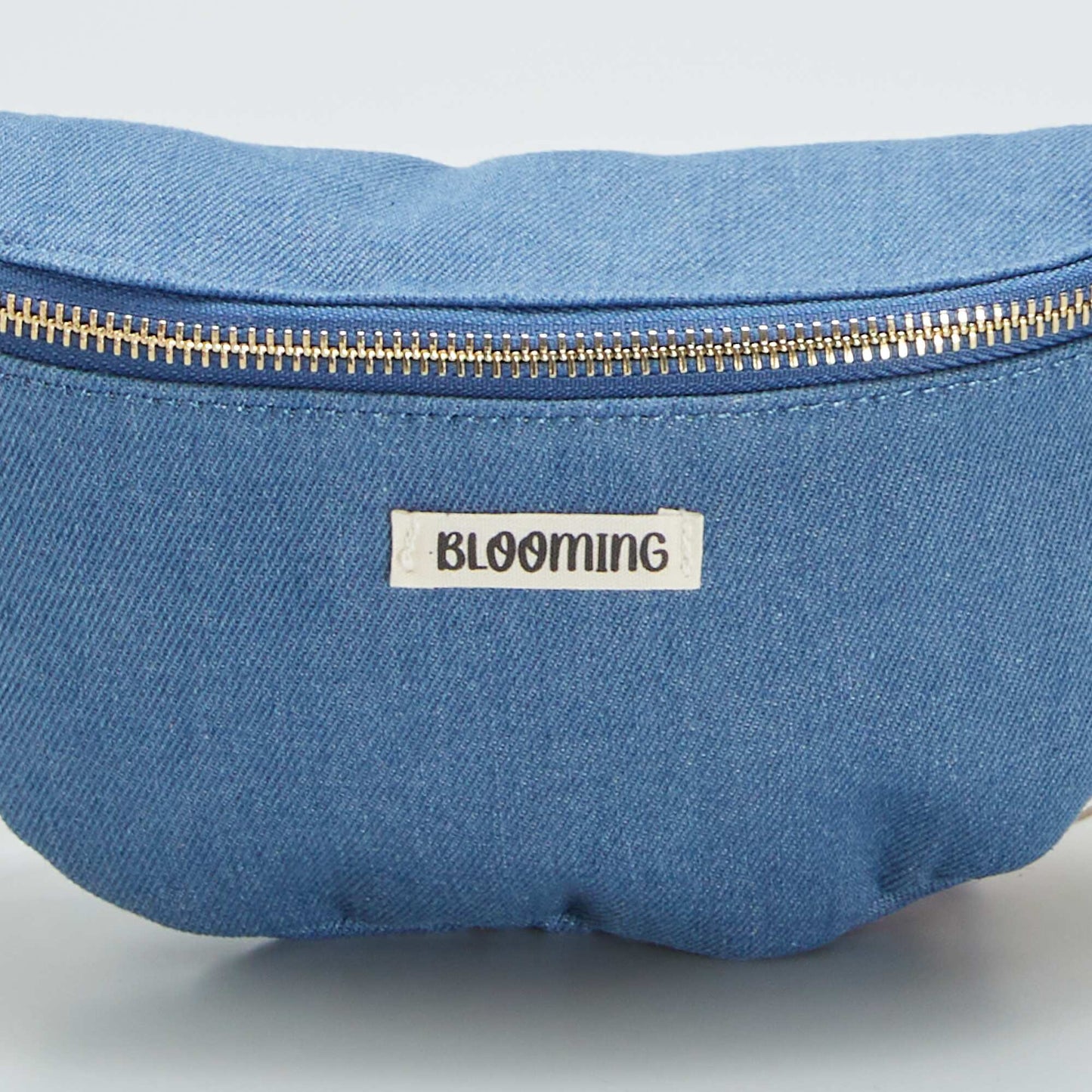 Sac banane en denim avec imprimé intérieur Bleu denim