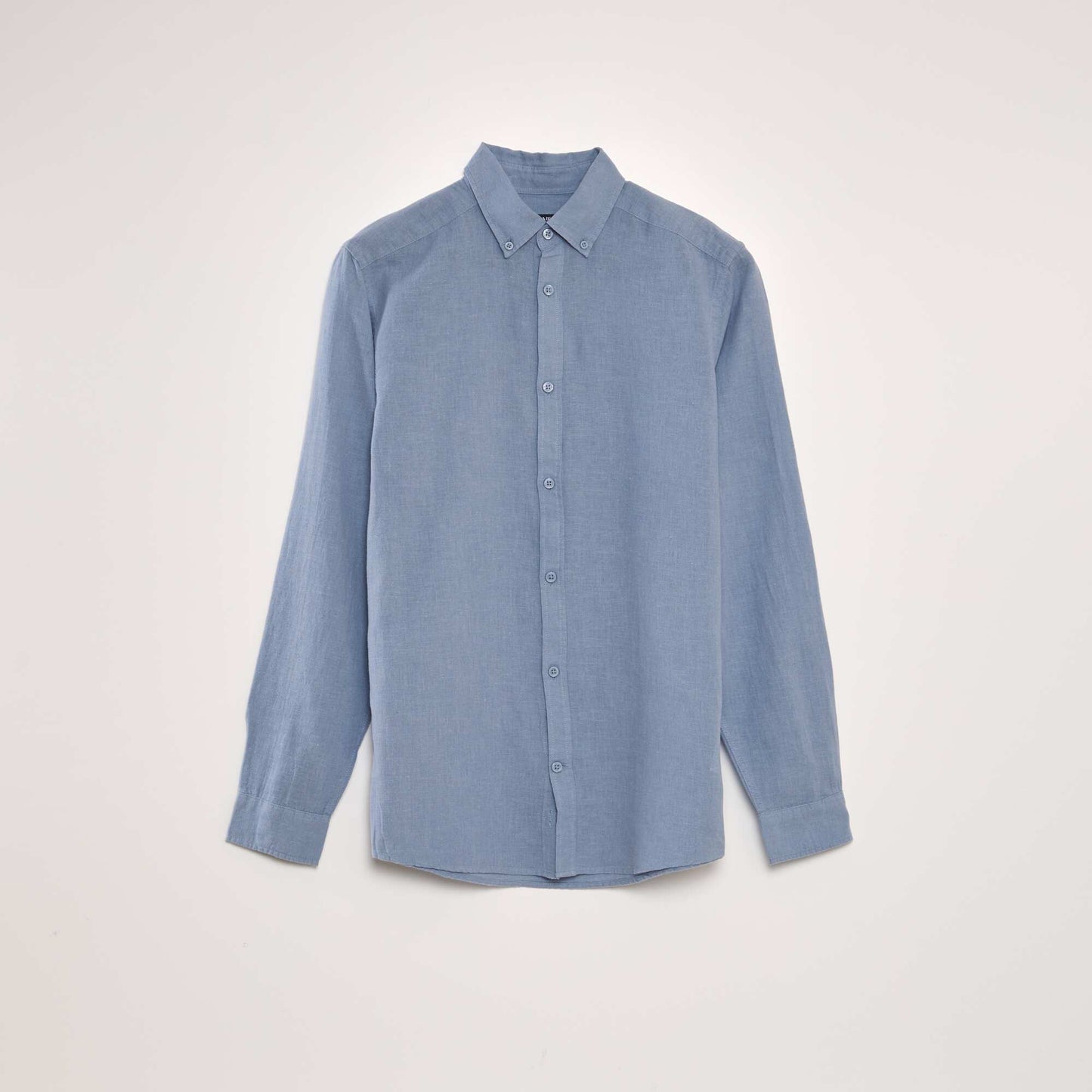 Chemise à manches longues avec lin Bleu