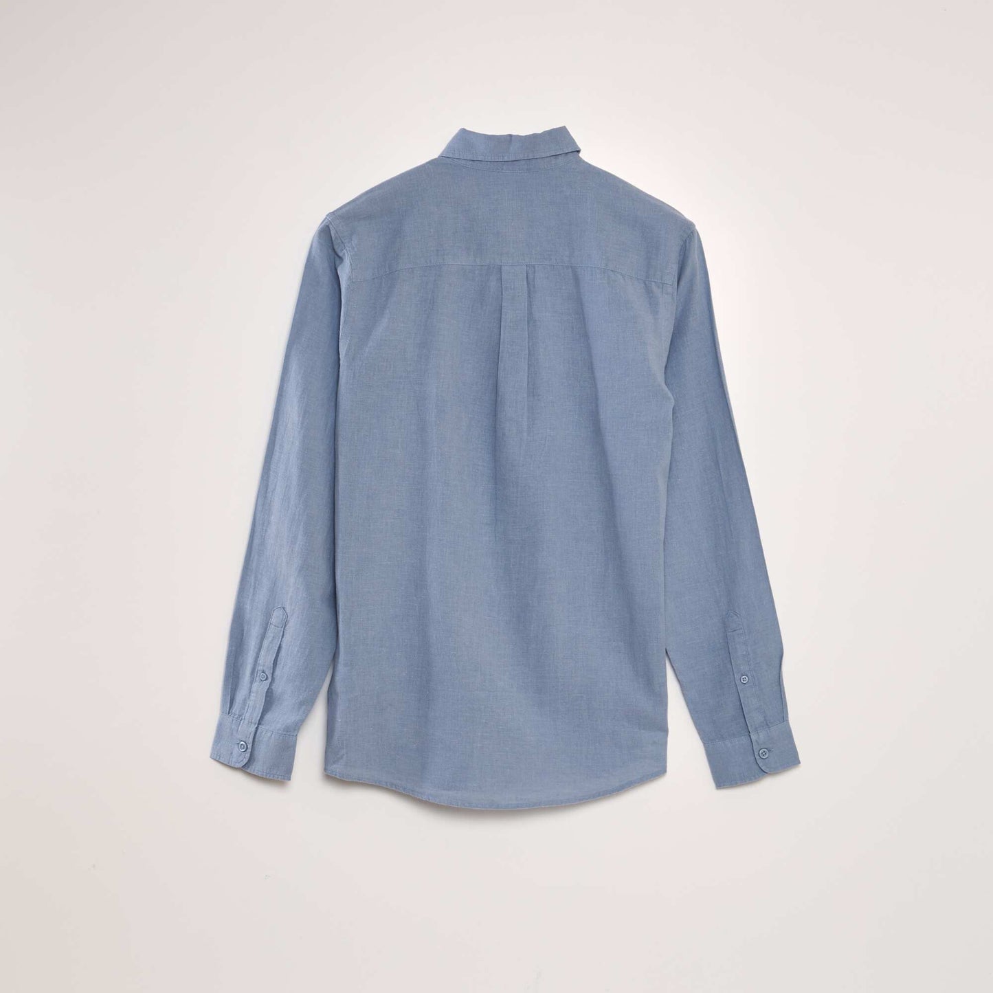 Chemise à manches longues avec lin Bleu