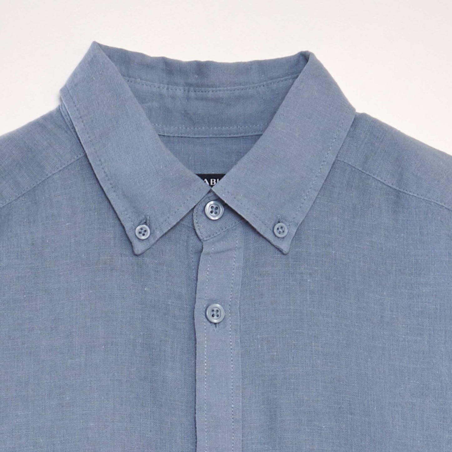 Chemise à manches longues avec lin Bleu