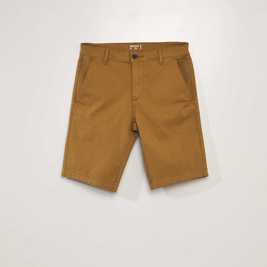 Bermuda chino uni Marron