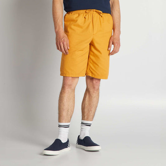 Bermuda chino avec taille élastiquée Jaune