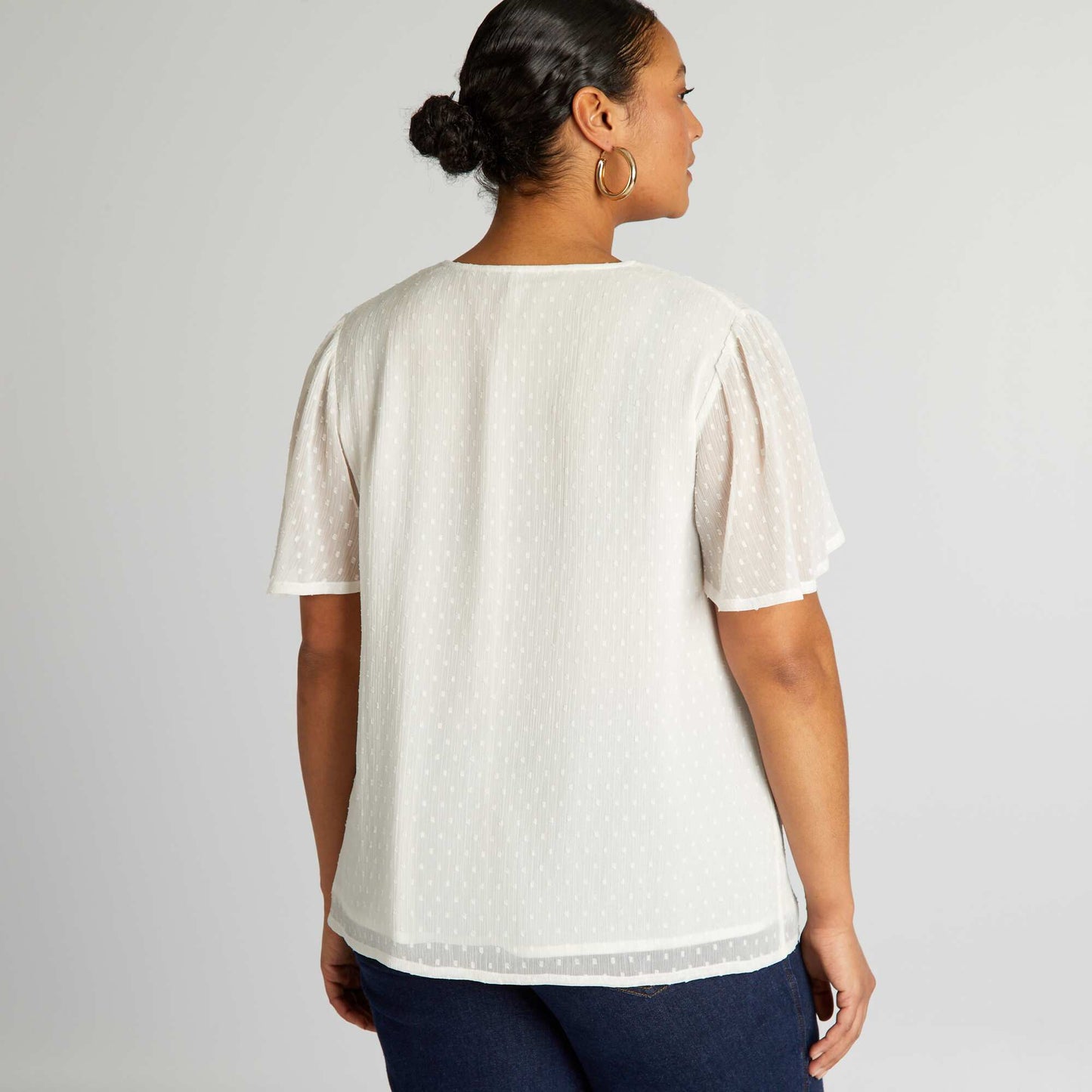 Blouse en voile 'plumetis' blanc