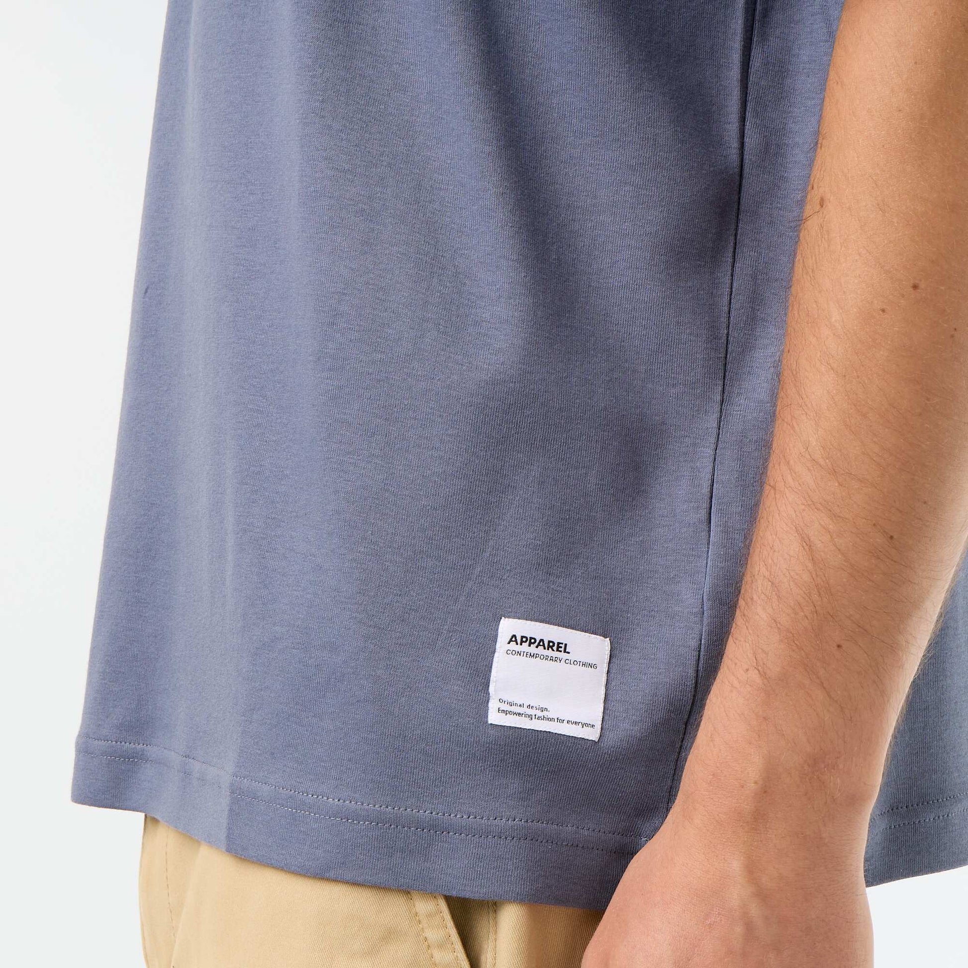 T-shirt col rond en coton GRIS