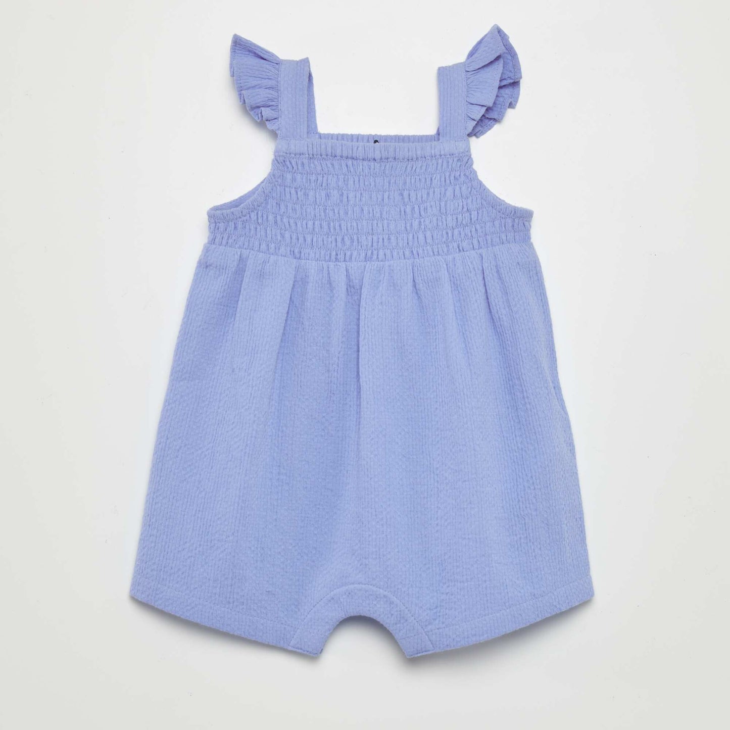 Combi short en maille gaufrée Bleu