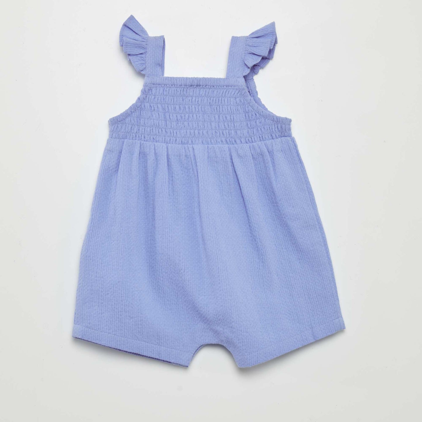 Combi short en maille gaufrée Bleu