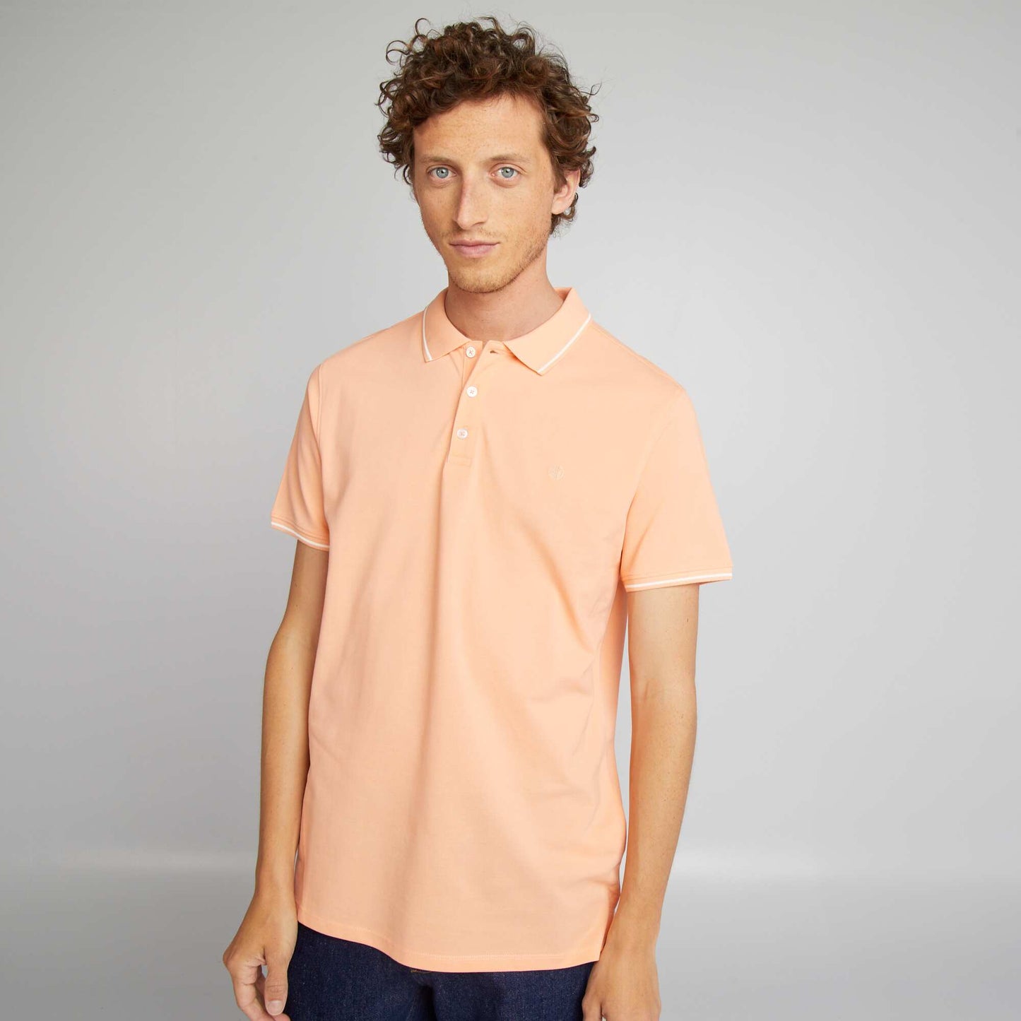 Polo en piqué de coton Orange